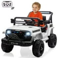 thumbnail image 1 of 12V Kids Ride on Toys Cars with Parents Control, Toddler Electric Ride on Truck Car with Early Education Function, Riding Toy with 4 Wheel Suspension, MP3, USB, Electric Vehicle for Aged 3+, White, 1 of 8