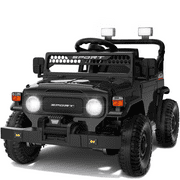 YunTopKids 12V Ride on Toys for Toddlers, Electric Car for Kids, Ride on Truck for Boys Girls with Parent Remote Control, Music Player,3 Speeds,Black