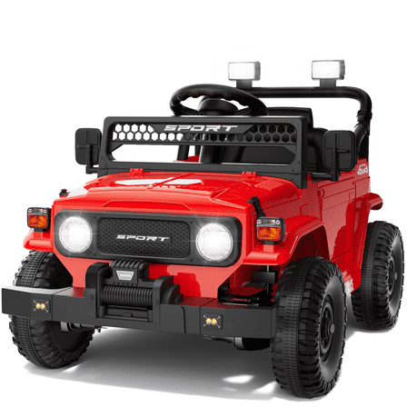 YunTopKids 12V Ride on Toys for Toddlers, Electric Car for Kids, Ride on Truck for Boys Girls with Parent Remote Control, Music Player,3 Speeds,Red