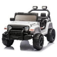thumbnail image 1 of 12V Kids Ride on Truck Car with Remote Control, Powered Electric Vehicle with 4 Wheels Shock Absorption, Ride on Toy for Boys Girls 3-6 Years Old, Bluetooth, White, 1 of 9