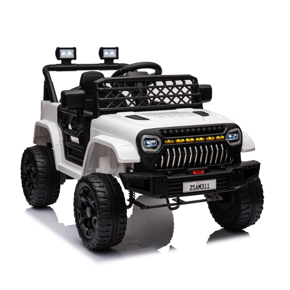 12V Kids Ride On Truck Car for Toddlers Battery Powered Electric Car with Remote Control, Battery Display, Spring Suspension, 3 Speeds, Mp3 Player, Led Lights for Boys Girls 3+