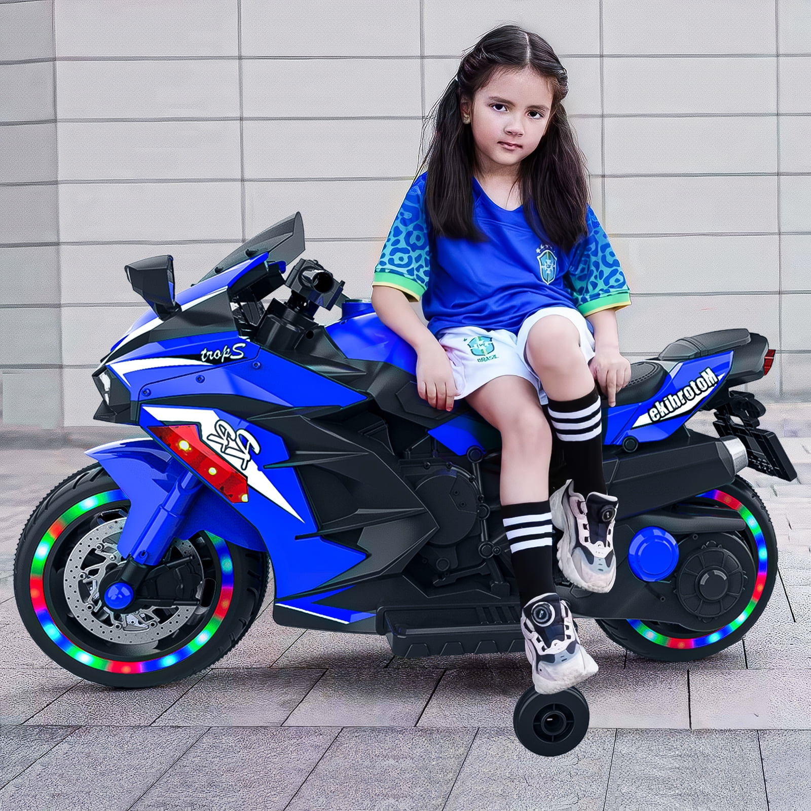 12V Kids Ride on Motorcycle, 3-6 Years Boy Girls Battery Powered Motorbike  with Light Wheel and PU Seat, Wireless Bluetooth, Mp3 and Horn - Walmart.com
