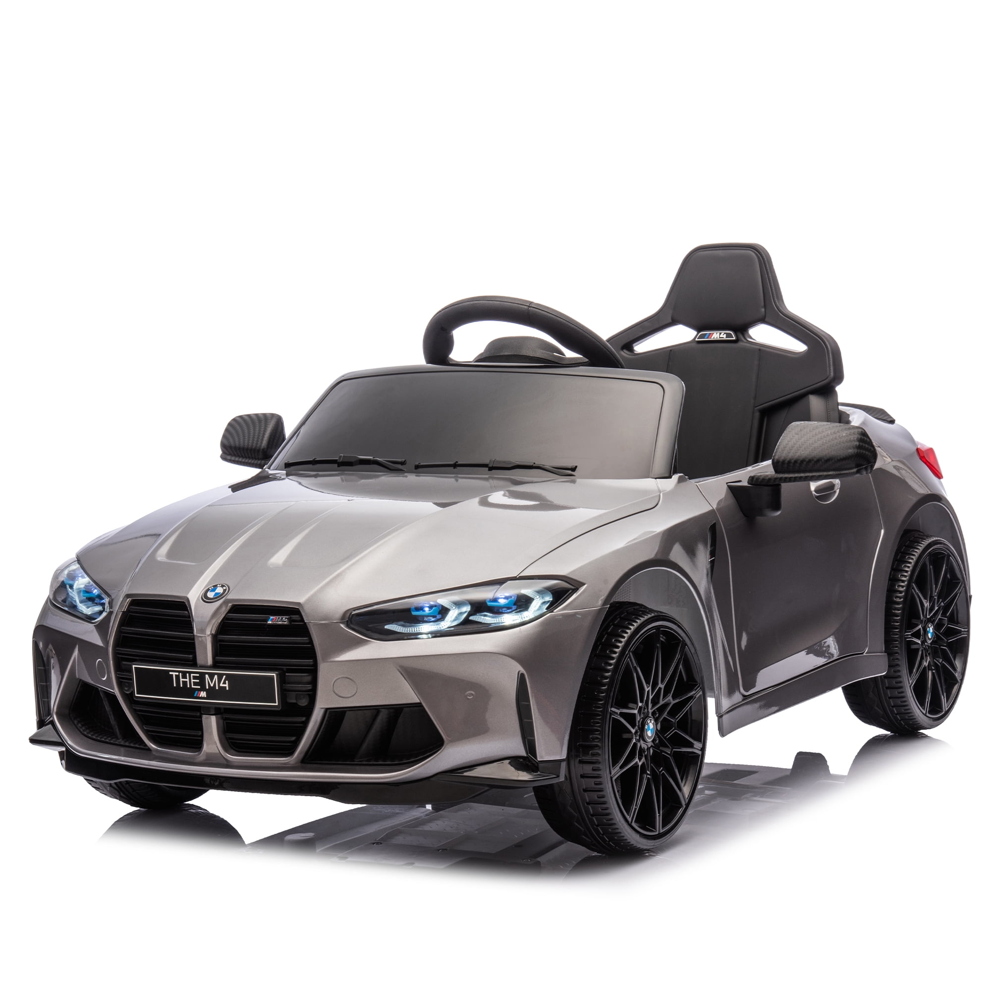 12V Kids Ride on Toy Car Authorized by BMW M4, Kids Electric Car W/Parents Remote Control , Silver