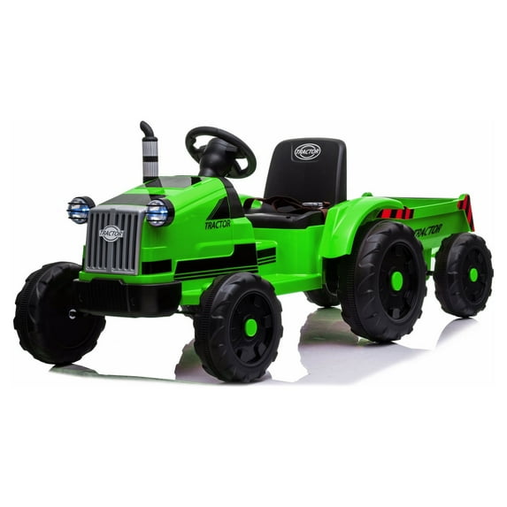 12V Kids Ride on Tractor Electric Battery Powered 6-Wheeler Ride on Toys with Remote Control, MP3 Player, Green