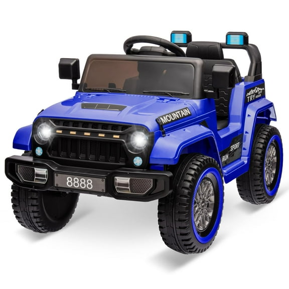 12V Kids Ride on Truck Car, w/Parent Remote Control, Twin 35w Motors, 3 Speeds, LED Lights, Music & Horn, Spring Suspension