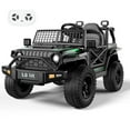 Photo 1 of 12V Kids Ride On Truck Car with 2.4G Remote Control,Electric Cars for Kids w/3 Speeds,Battery Display,LED Lights,Safety Belt,Music & Horn, Black
