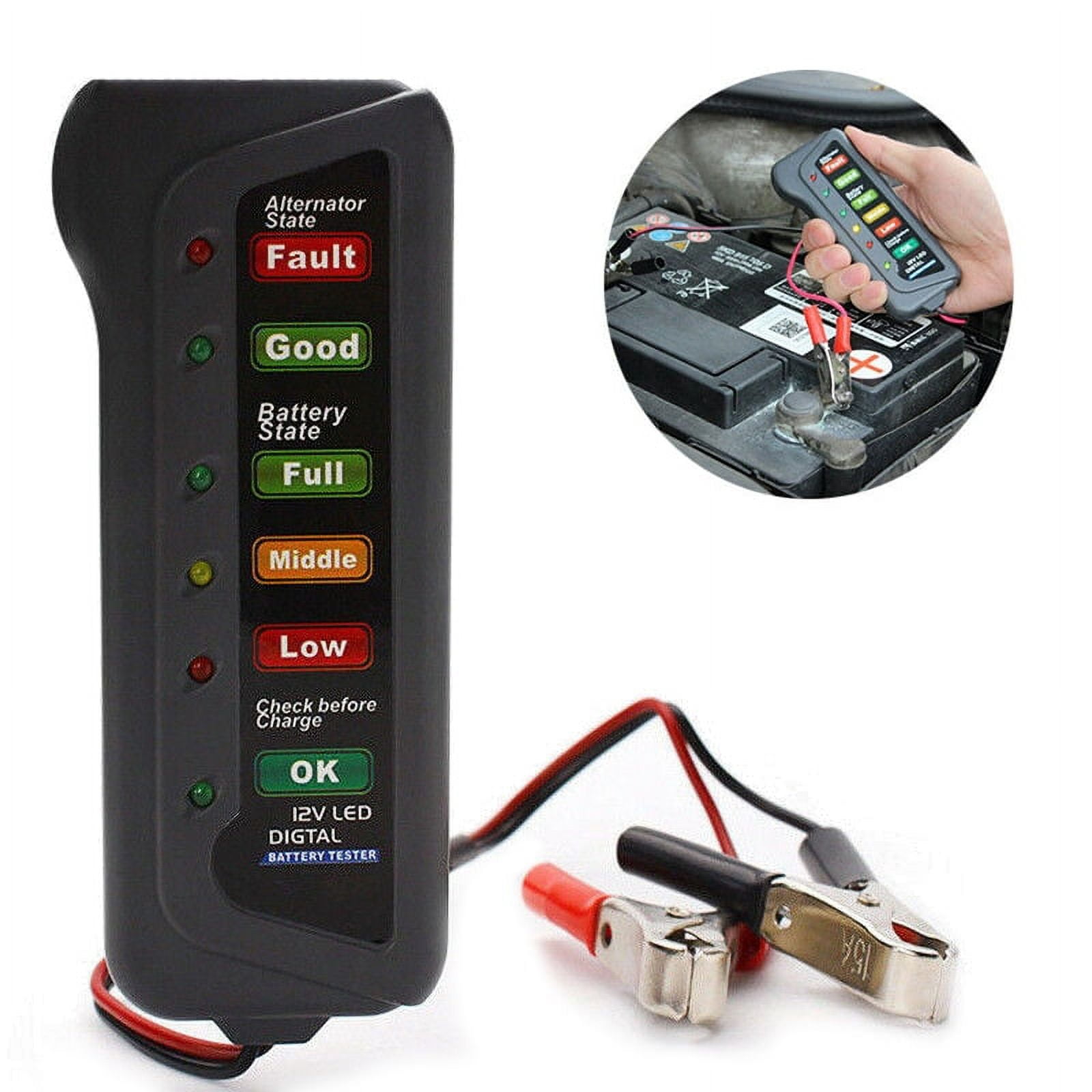12V LED Car Battery Load Tester Alternator Analyzer Diagnostic Tool Auto  Scanner 