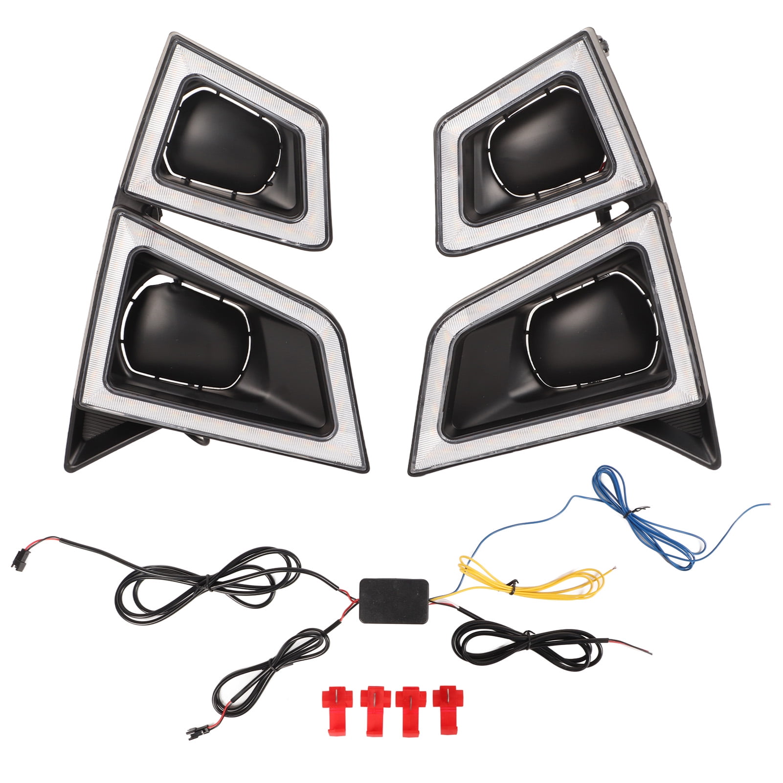 12V LED DRL Turn Signal Lights Fog Lamp White Amber 4555LM 50008000k