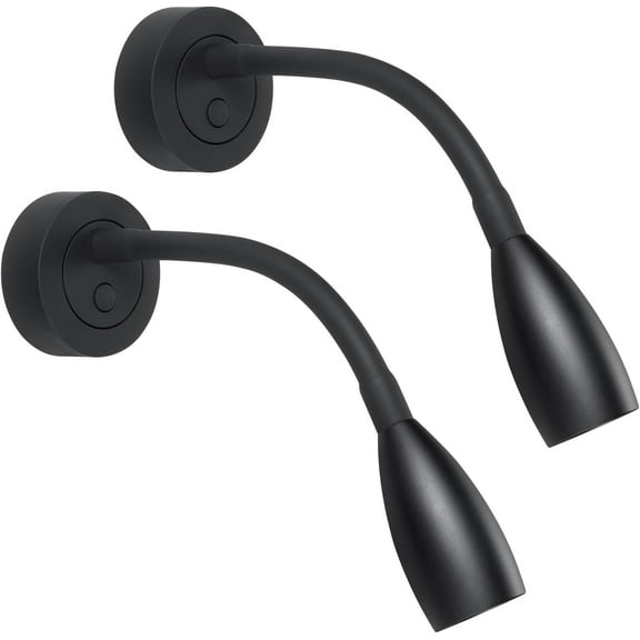 12V LED Dimmable Reading Light 2 Pack, RV Bedside Reading Lamp with USB Charger 12 Volt Flexible Gooseneck Wall Lamp for Camper Van Travel Trailer Truck Boat Interior Lighting