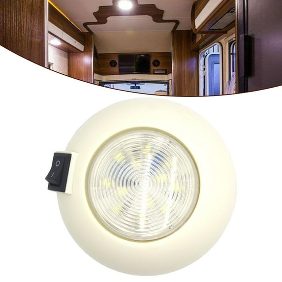 12V LED Dual White Blue RV Caravan Trailer Boat Interior Trim Ceiling Dome Light