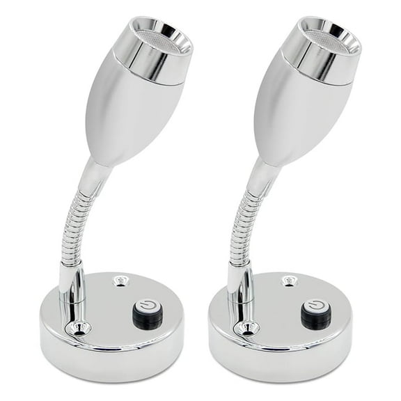 12V LED Flexible Reading Lights Warm White Blue Spotlights for RV Motorhome X2