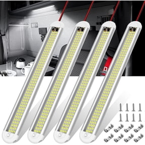 VFM 12V LED Interior Light Bar, VFM 120LEDs 1500LM 8W DC 12 Volt led Strip Lights with ON/Off Switch, for Enclosed Cargo Trailer, Car, RV, Van, Truck, Lorry, Camper, Boat, Caravan, Motorhome (4Pack)