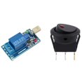 thumbnail image 1 of 12V LED Inverter Rocking Rocker Switch Red & T9 DC5V Humidity Sensitive Switch Relay Module, 1 of 8