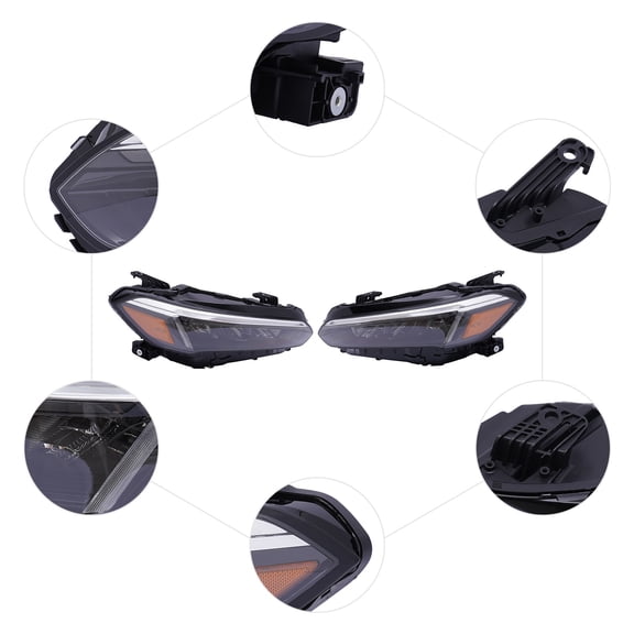 12V LED LH Headlight Left Driver Side Head Lamp Assembly for 2022-2025 Honda Civic LX/EX Direct Replacement