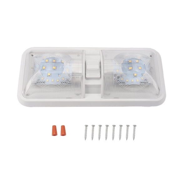 12V LED Light Trailer Accessories Ceiling Double Dome Light Interior Lighting for Marine Replacement Dome Light