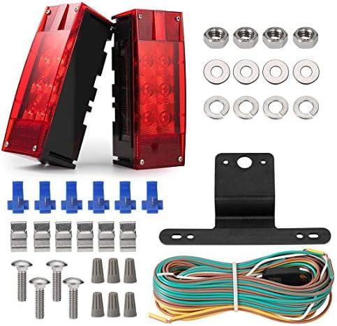 Partswcgg Submersible LED Trailer Light Kit 12V – Rectangular Brake Turn Tail Lights W/ Wiring - View #12