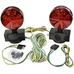 12V LED Magnetic Towing Tow Lights Kit Trailer RV Boat Dolly Brake Light L.E.D