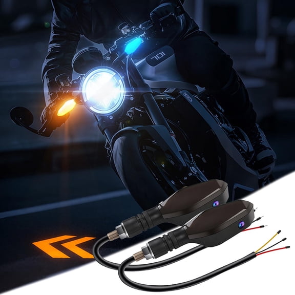 12V LED Motorcycle Turn Signals, High Bright Waterproof Indicators, Shock Resistant Modified Lights, Universal Flash Lamps for Scooters and Motorbikes on Patriotic Festival Rides