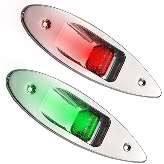 12V LED Navigation Boat Lights Teardrop Type Side Bow Light Waterproof Stainless Steel Shell Marine Boat Yacht Sailing Signal Warning Light visibility 2NM$$Watercraft
