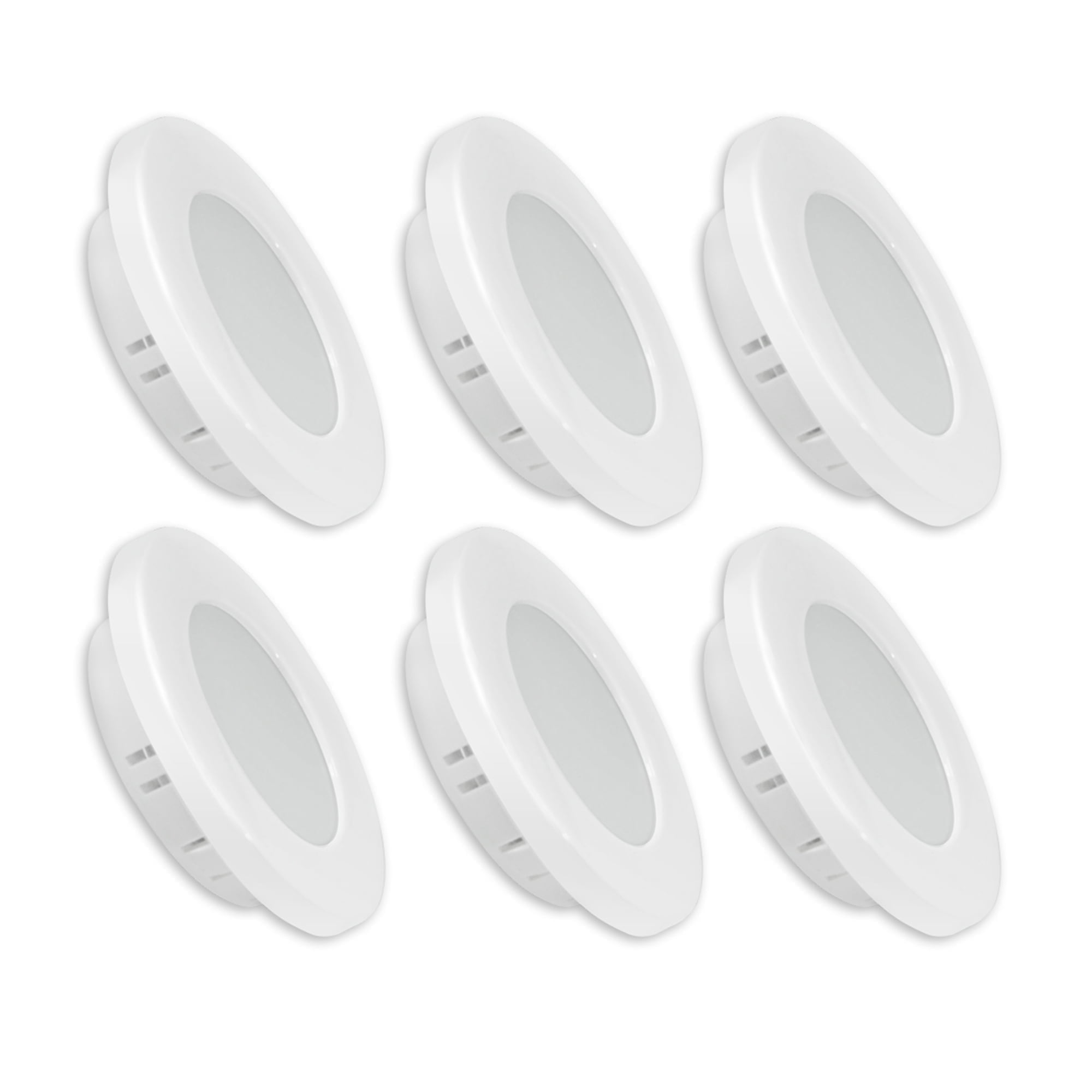 12V LED Puck Lights Cool White Recessed Ceiling Lighting Fixture for RV Boat X6