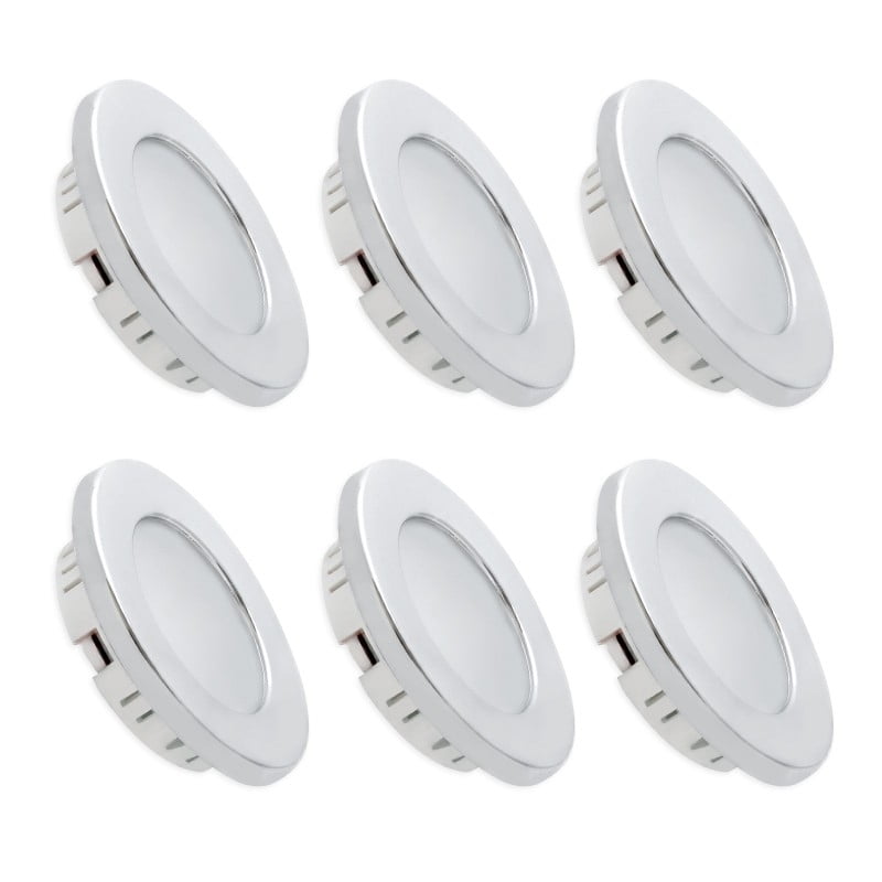 12V LED Recessed Ceiling Light For Rv Cabinet Chrome Shell Warm White X6