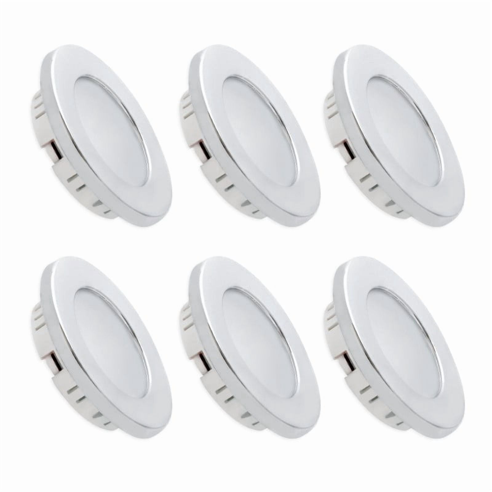 6-Pack 12V Recessed LED RV Ceiling Lights – 3W, 300lm, Warm White 3000K, Dimmable, For Camper, Van, Truck, And Under-Cabinet Use