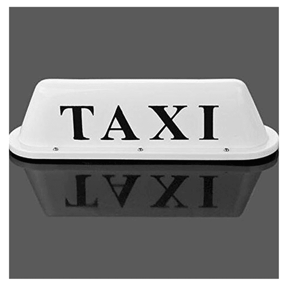 Yogsey LED Taxi Sign Top Light Vintage Cab Roof Top Illuminated 12V White 350x100x95mm