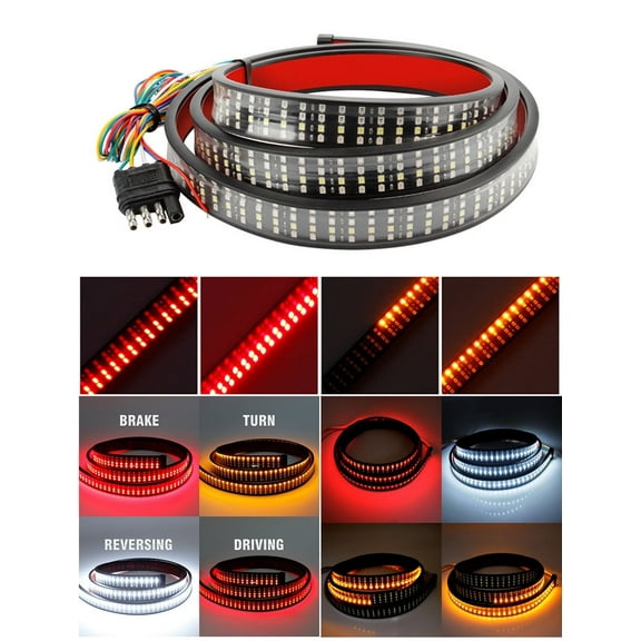 12V LED Truck Tailgate Light Bar With Turn Signal Brake Double Flash Lights 49"