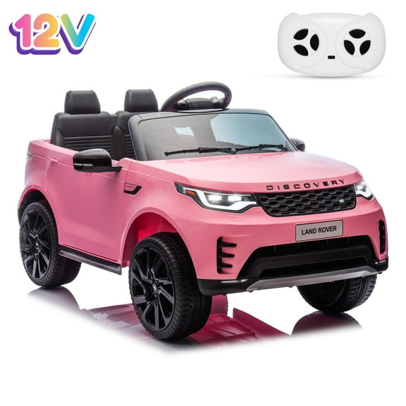 12V Land Rover Licensed Ride On Car for Kids, Electric SUV with Remote Control, LED Lights, MP3 Player, 3 Speeds, Battery Powered Toy for Boys and Girls, Pink
