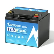 12V LiFePO4 Battery 50Ah, Lithium Batteries with 50A BMS, Rechargeable Deep Cycle, widely used for Trolling Motor, Marine, Camper, RV, Solar Power, Off Grid