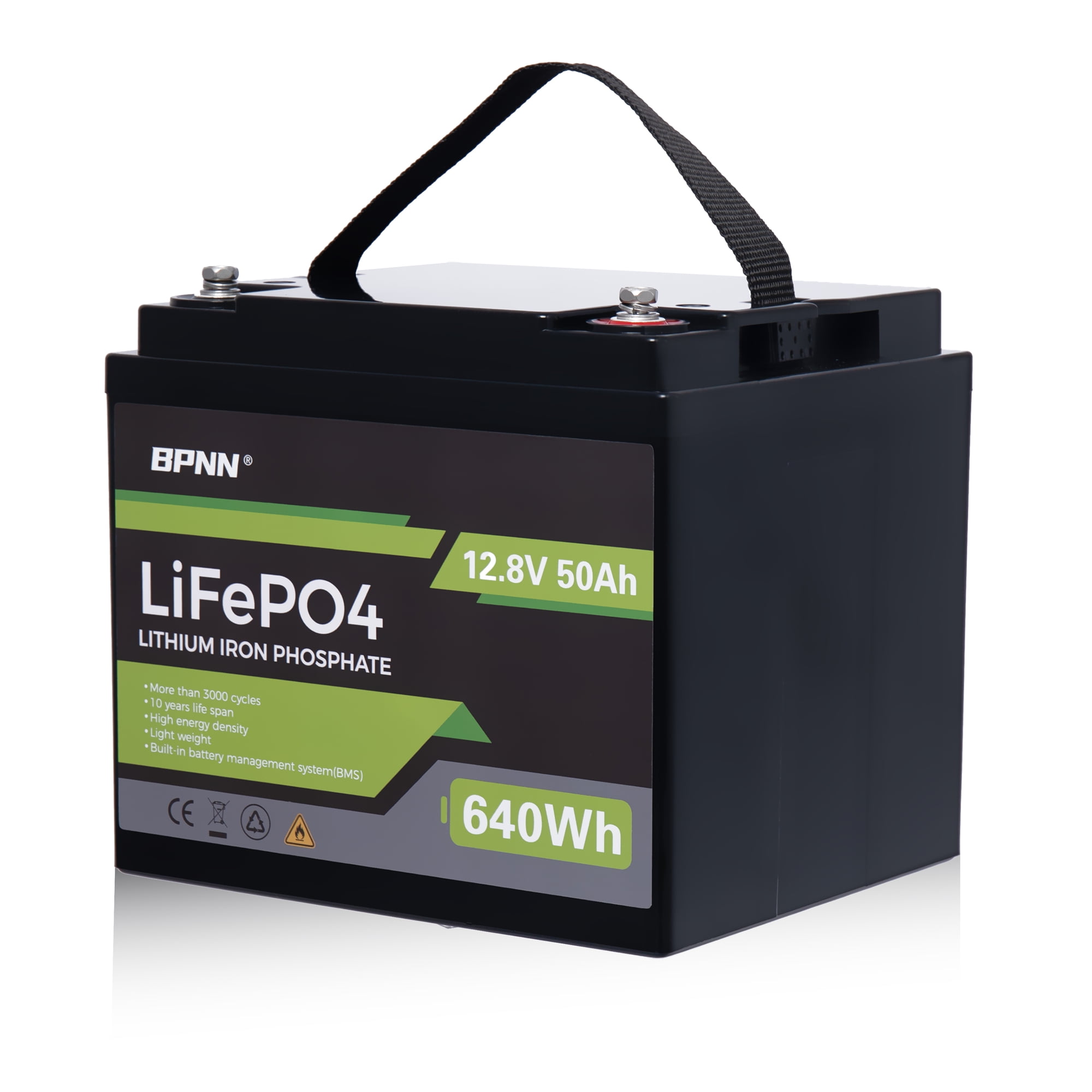 DC HOUSE 12V 12Ah LiFePO4 Lithium Battery with 15A BMS, 10 Year Lifespan,  Up to 15000+ Cycles, Lightweight and Portable for RV, Trolling Motor,  Energy