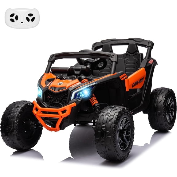 12V Licensed All-Terrain UTV Ride-On Car, Dual Motors, 2.4G Remote Control, Spring Suspension, EVA Wheels, LED Lights & Music, Openable Doors, 66 LBS Max Load