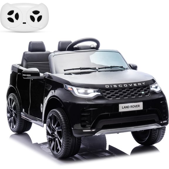 12V Licensed Land Rover 2-Seater Ride On Vehicle with Parent Remote Control, Double Doors, LED Lights, Manual Driving, Rechargeable Battery Powered Electric Ride On Car,Black
