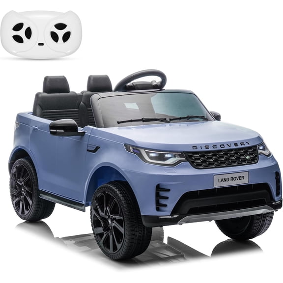 12V Licensed Land Rover 2-Seater Ride On Vehicle with Parent Remote Control, Double Doors, LED Lights, Manual Driving, Rechargeable Battery Powered Electric Ride On Car,Light blue