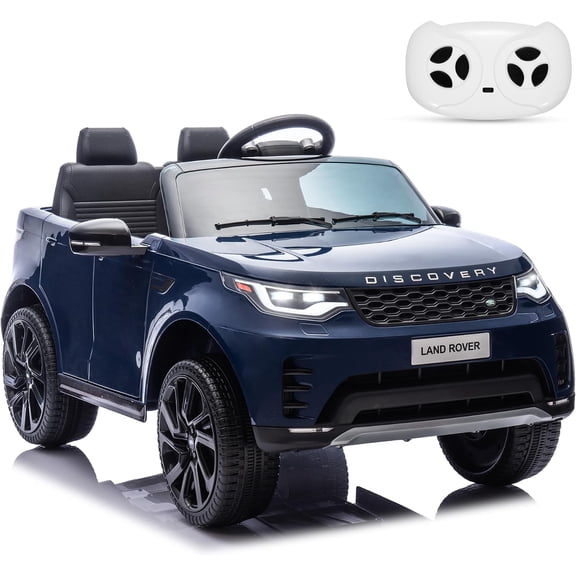 12V Licensed Land Rover 2-Seater Ride On Vehicle with Parent Remote Control, Double Doors, LED Lights, Manual Driving, Rechargeable Battery Powered Electric Ride On Car,Dark blue
