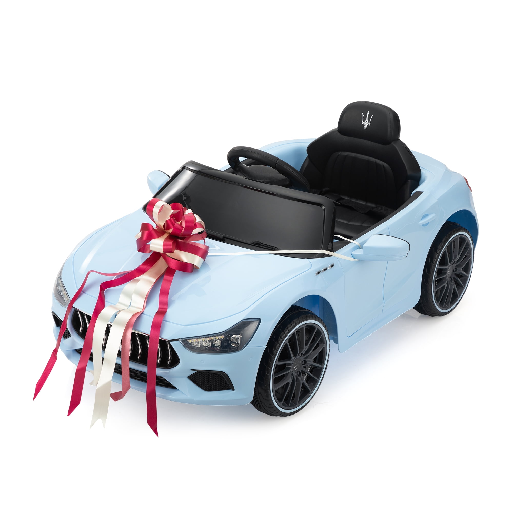 12V Licensed Maserati Ghibli Kids Ride on Car w Remote Control DIY Stickers Power Wheels Pull Bow Baby Blue Walmart Business Supplies