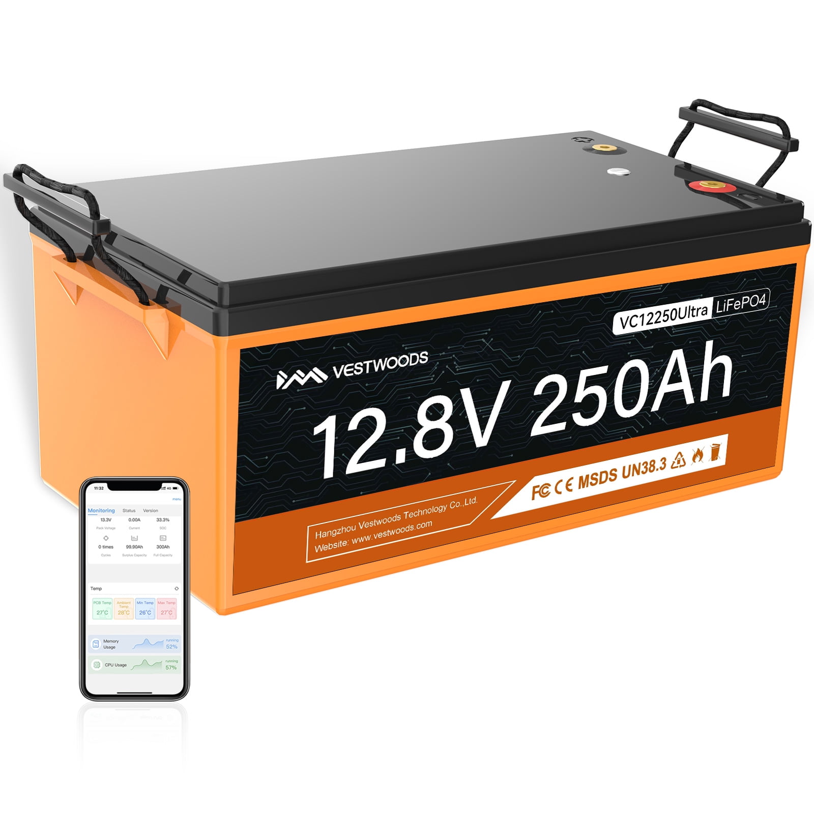 12V Lithium Battery, Marine RV LiFePO4 Battery, Group 8D Deep Cycle