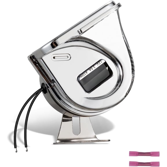 12V Low-Tone Boat Horn 410Hz, Electric Marine Horns Made of Stainless Steel and Chrome Plastic, Boat Safty Horns for //Ships/Sailboat/Yacht