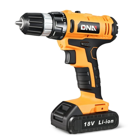 DNA Motoring 18V Variable Speed Cordless Battery Drill Driver, 3/8 in Keyless Chuck, 21+1 Torque