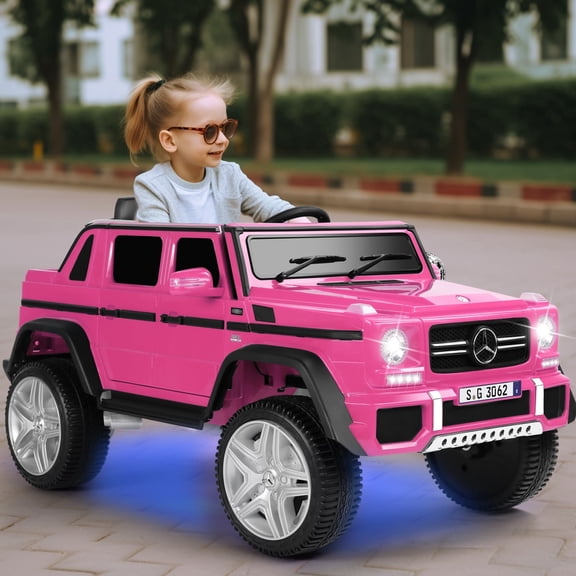 12V Mercedes-Benz G650S Kids Ride On Car Electric Toy with Remote Control, 3 Speeds, LED Lights, Bluetooth, Music(Pink)