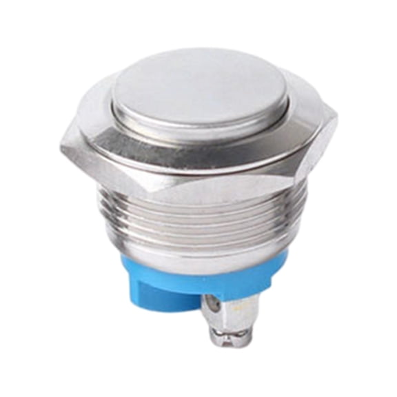 12V Metal Push Button Switch 19Mm Momentary Type Waterproof Ip66 Brass Body Screw Terminals For Electrical Control Applications