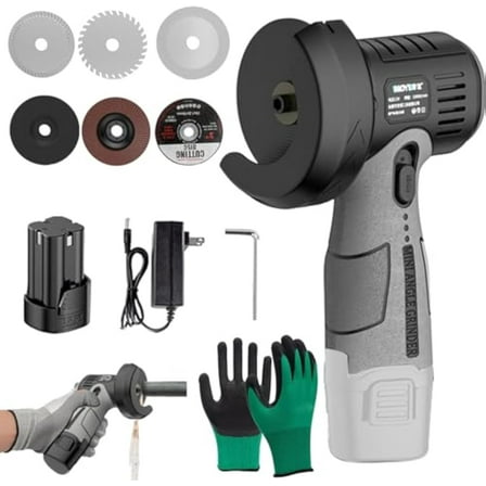 12V Mini Angle Grinder with Cutting Disc, 15,000 Rpm Cordless Brush Angle Grinder Kit, Portable Handheld Angle Grinding Tool with 2pcs Batteries and Charger for Cutting Polishing (with 1 Battery)