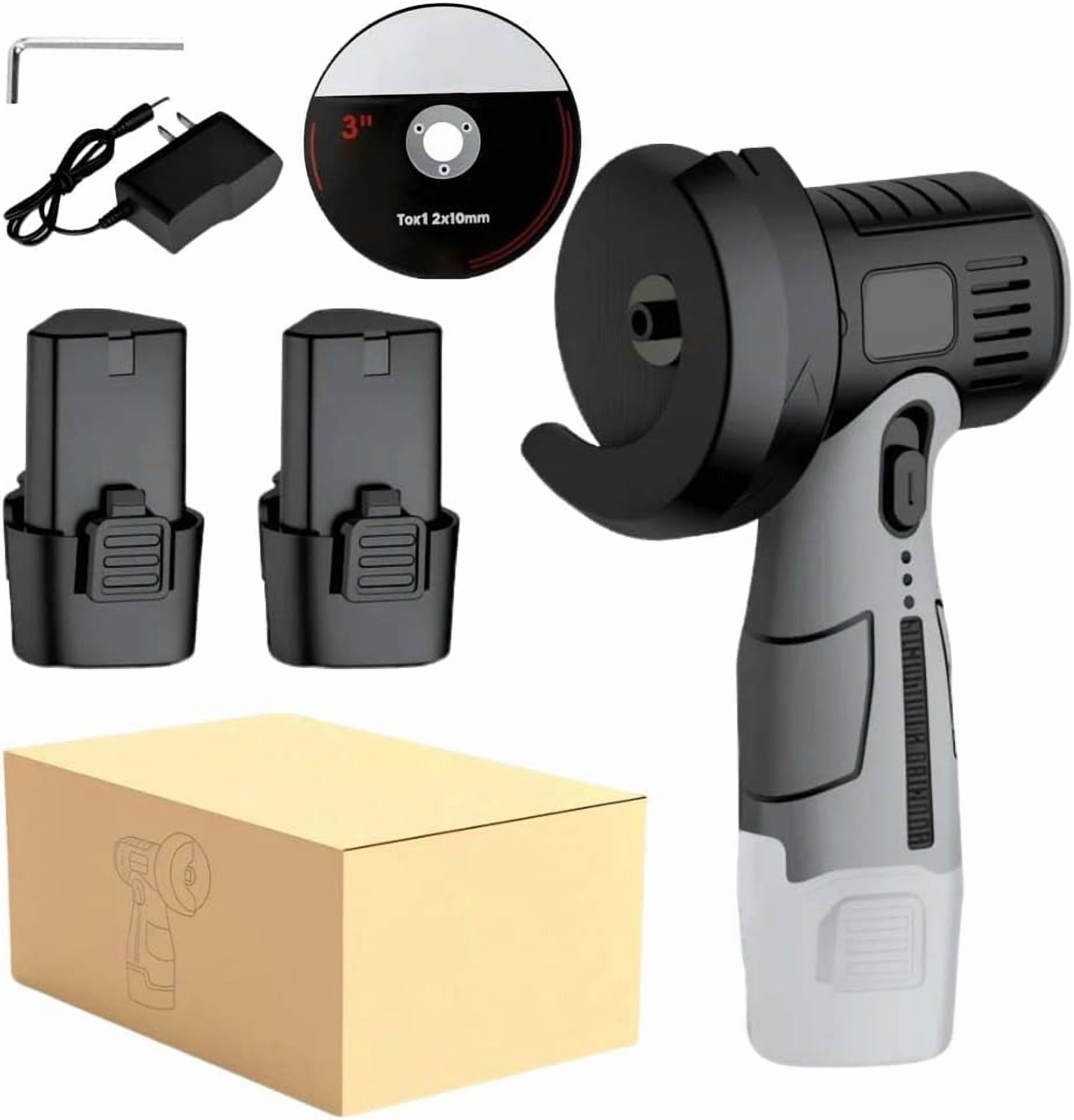 12V Mini Angle Grinder with Cutting Disc, 2025 New Cordless Angle Grinder, Portable Electric Grinder Tool for Home and Workshop Use, Handheld Grinder for DIY Projects 2 Batteries