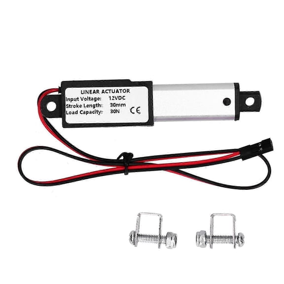 12V Mini Electric Linear Actuator Waterproof Micro Small Motion 30mm Stroke DC Motor 30N Force 30mm/s Speed for Robot DIY Projects