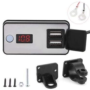 Motorcycle Waterproof Dual USB Handlebar Phone Power Charger Outlet Socket Kit