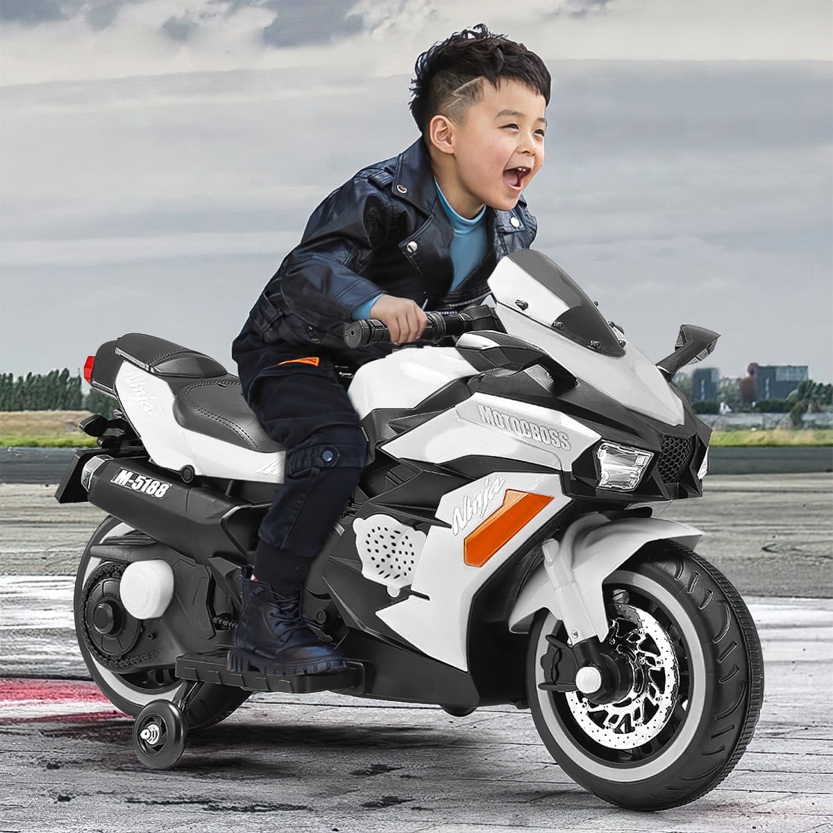 12V Motorcycle for Girls Boys, Ride on Motorcycle with Light Wheel and ...