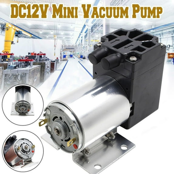 12V Negative Pressure Vacuum Pump with Bracket 120Kpa 5L/Min, 12V 120Kpa Vacuum Pump Negative Pressure Suction Pumping with Holder Low Noise for Analysis Sampling Other Fields