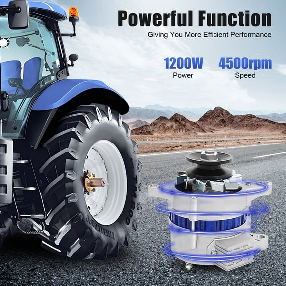 12V Permanent Magnet Alternator Generator, 1200W Pure Copper Coil 4500RPM Low Speed Single Wheel with Built In Indicator Light