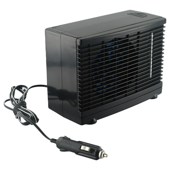 12V Portable Air Conditioner Fan for Car & Home, Compact Cooling Fan with Water Tank, Low Power Consumption Quiet Operation, Air Cooler for Campers Boaters Travelers, Black 200x110x150mm