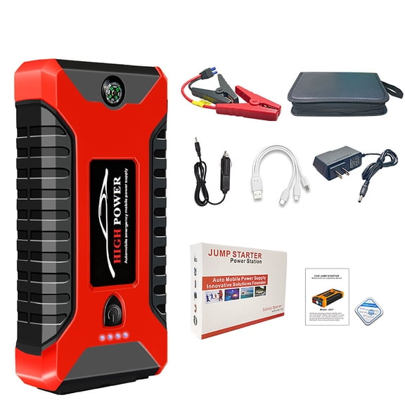 12V Portable Car Jump Emergency with Light for Auto Truck SUV Universal Battery BoosterVehicle Startup Power Pack for Emergency Jump Start Self-Contained 12V Jump